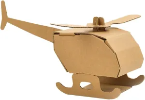 DIY Paper Box Toys, DIY Handmade Paper Box Models, Children's Creative Paper Boxes, Ability Cultivation. Comes with a 12-Color Paint Set. (Helicopter)