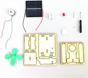 DIY Solar & Wind Power Generator Kit – Buildable Fan, Helicopter, Carousel – Includes Solar Panel, Motor, Light Bulb for Adults Creative Renewable Energy Project(A)