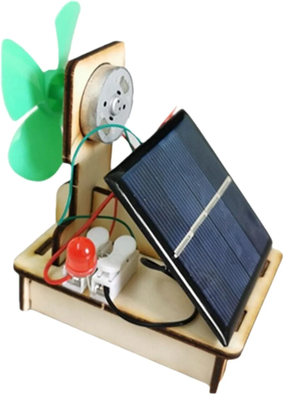 DIY Solar & Wind Power Generator Kit – Buildable Fan, Helicopter, Carousel – Includes Solar Panel, Motor, Light Bulb for Adults Creative Renewable Energy Project(A)