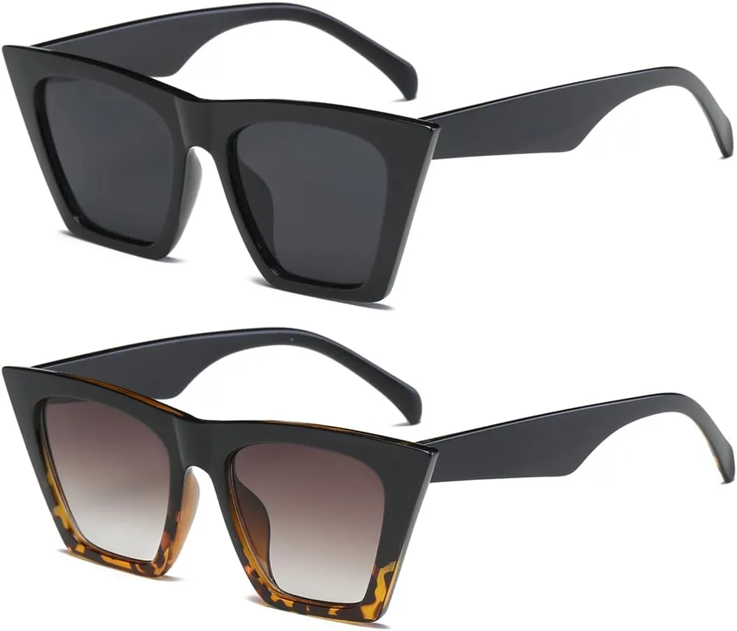 Dollger Square Cat Eye Sunglasses for Women Fashion Retro Classic Cateye Sunglasses UV400 Protection