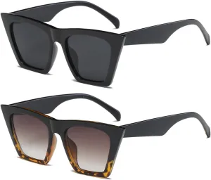 Dollger Square Cat Eye Sunglasses for Women Fashion Retro Classic Cateye Sunglasses UV400 Protection