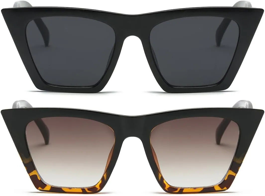 Dollger Square Cat Eye Sunglasses for Women Fashion Retro Classic Cateye Sunglasses UV400 Protection