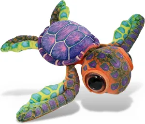 DolliBu Colorful Sea Turtle Super Soft Stuffed Animal, Cute Realistic Stuffed Animals for Girls, Boys, Adults Animal Gifts, Kids Ocean Nursery Decor for Newborn, Cuddly Wild Baby Plush Toys - 10 Inch