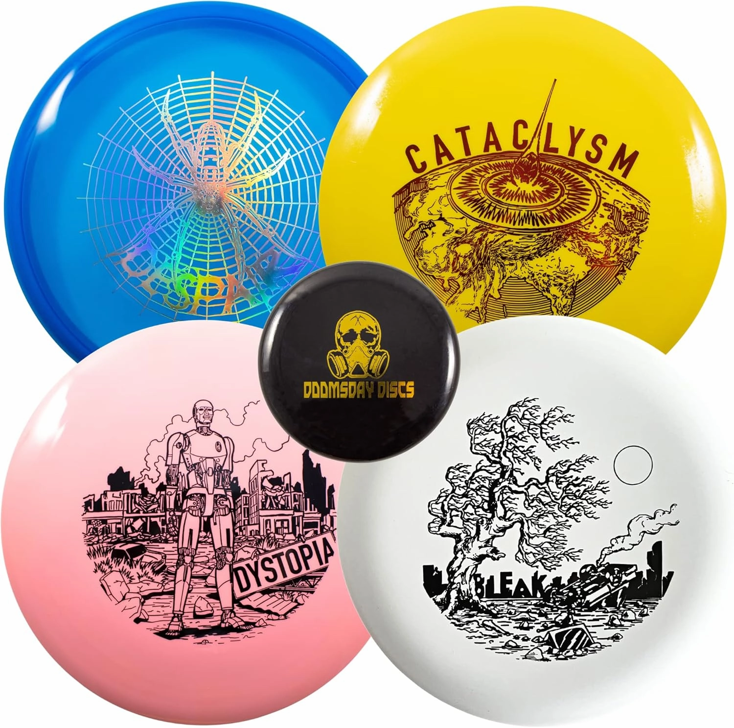 Doomsday Prepper Disc Golf Set | 4 Discs with Mini Starter Set with Putter, Midrange, and Two Drivers