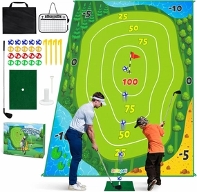 Dr.Rapeti Golf Chipping Game Set - Indoor/Outdoor Training Game for Kids to Advanced Players - 70 * 60 Inch