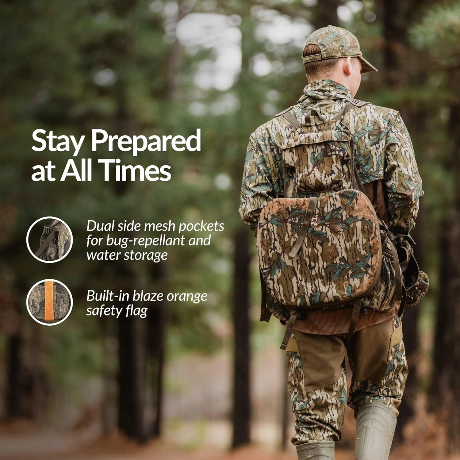 Drake Waterfowl Ol’Tom Time & Motion Gunslinger Adjustable Turkey Vest for Hunting, Mossy Oak Camo