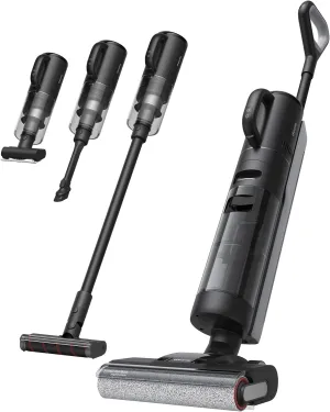 DREAME H12 Dual Smart Wet Dry Vacuum Cleaner, Floor Cleaner Mop Combo 4-in-1 Cordless Vacuum for Multi-Surface, One-Step Self Cleaning with Hot Air Drying, Black