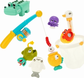 DUCKBOXX XX Bath Toys Bundle (9pcs): Swimming Crocodile & Fishing Game Set (8pcs) for Kids