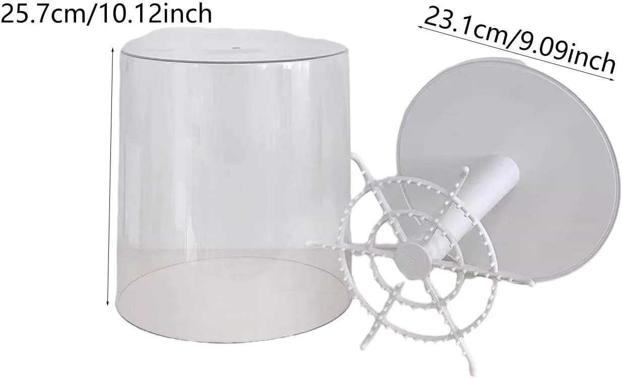 DYNWAVE Rotating Clear Display Case for Figures, All-Round Display, Stackable Acrylic Doll Display Box, Dust & Moisture Proof Pendant Storage Box for Doll Keychains Action Figures Mini Toy, A White