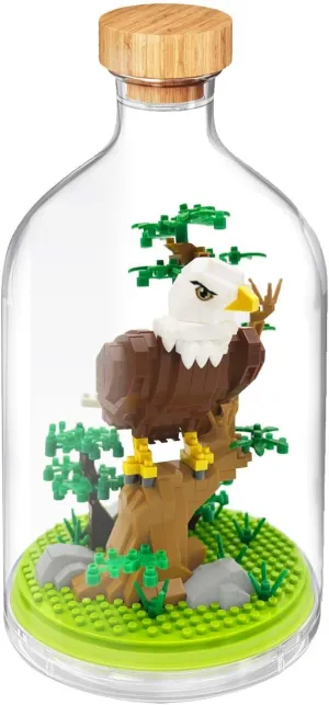 Eagle Animal Building Blocks, 466PCS Bird Mini Bricks Building Set with Dust Cover for Office Home Decor, Birthday Gifts for Adults Ages 14 