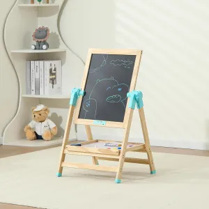 Easel for Kids,Adjustable Toddler Art Easels with LCD Doodle Board,Magnetic White Board and Chalk Board with Art Supplies (ML-0036-002)