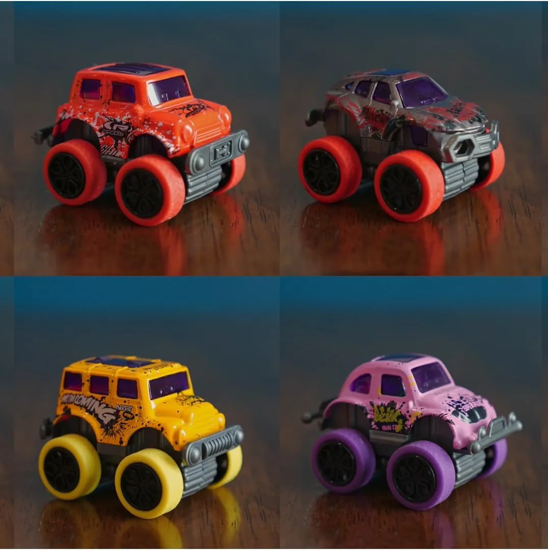 Easter Basket Stuffers for Boys Age 3-6 – Pull Back Monster Trucks for Easter Egg Hunt, Party Favors, and Prefilled Easter Eggs, Set of 8