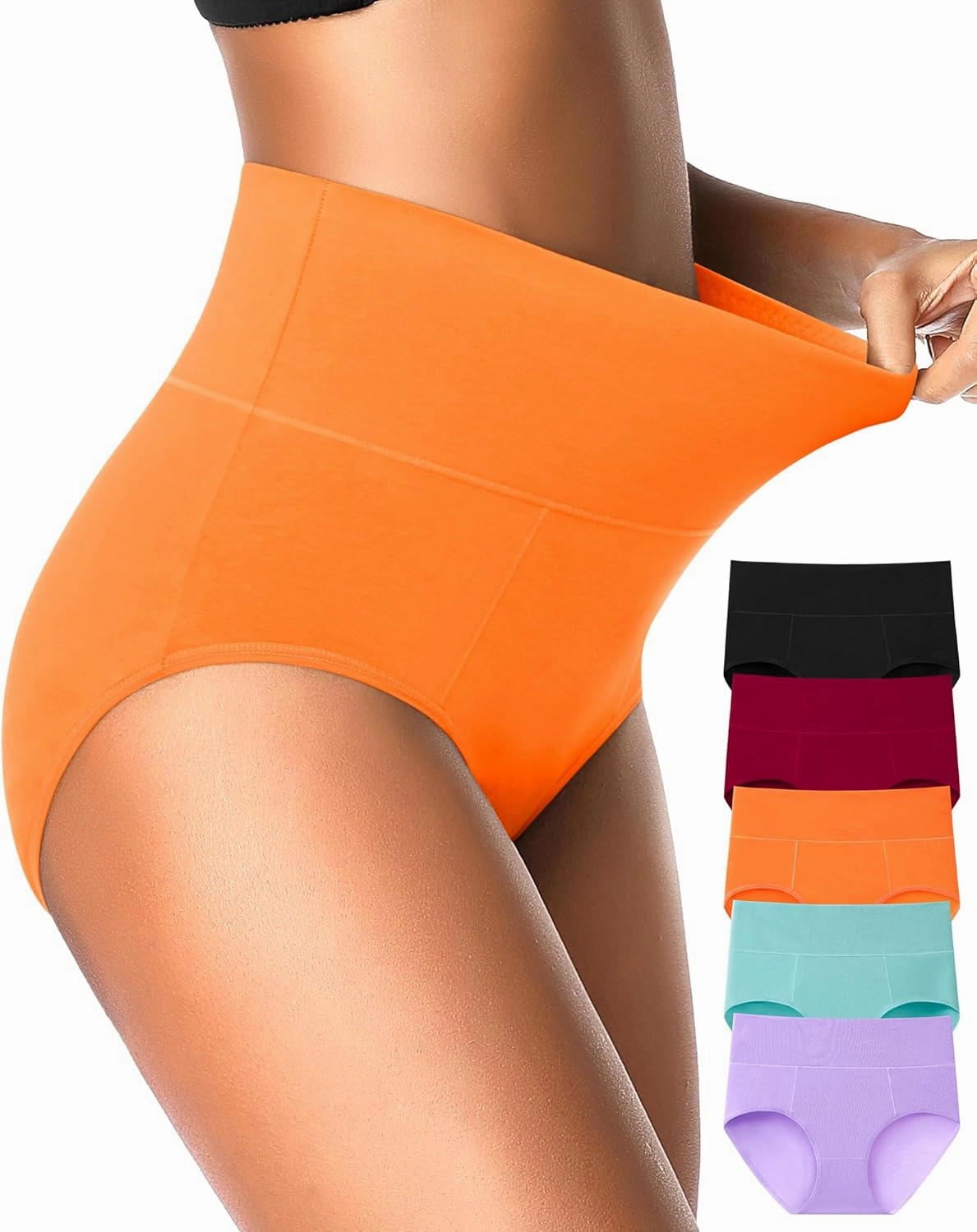 Eiggam Tummy Control Underwear Soft High Waisted underwear Full Coverage Briefs Breathable Postpartum Cotton Womens Panties
