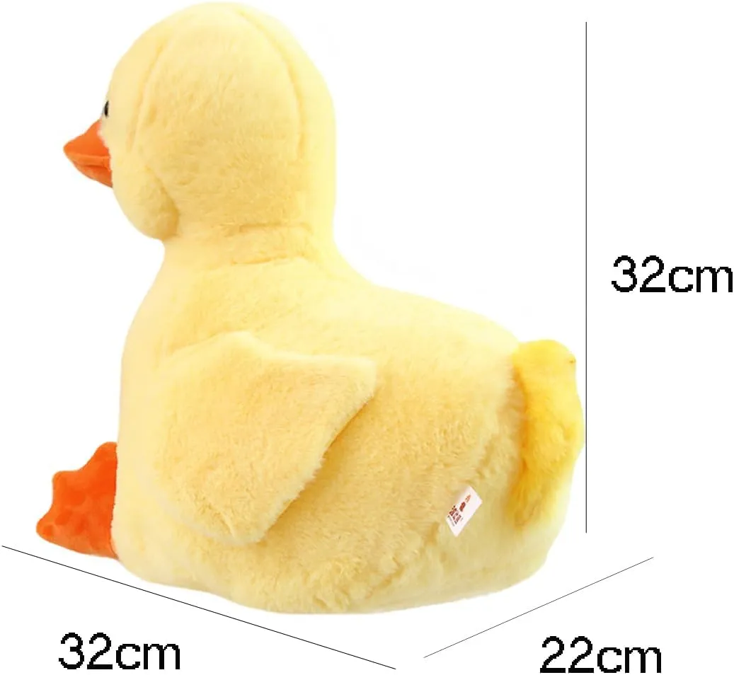 ELAINREN Cuddle Yellow Duck Stuffed Pillow Realistic Furry Ducking Plush Farm Toy Ultra-Soft Duck Plushie Doll Gifts/12.5''