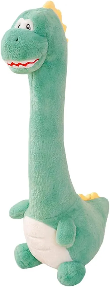 ELAINREN Cute Long Neck Dinosaur Plush Toy Furry Plesiosaur Dinosaur Stuffed Animals Pillow Super Soft Green Dino Plushie Dolls Gifts/27.5''