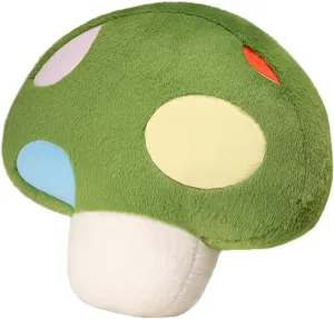 ELAINREN Lifelike 3D Green Mushroom Plushies Cushion Ultra-Soft Flat Mushroom Stuffed Plant Pillow Cuddle Cute Mushroom Plushie Toy Gifts/17.7''
