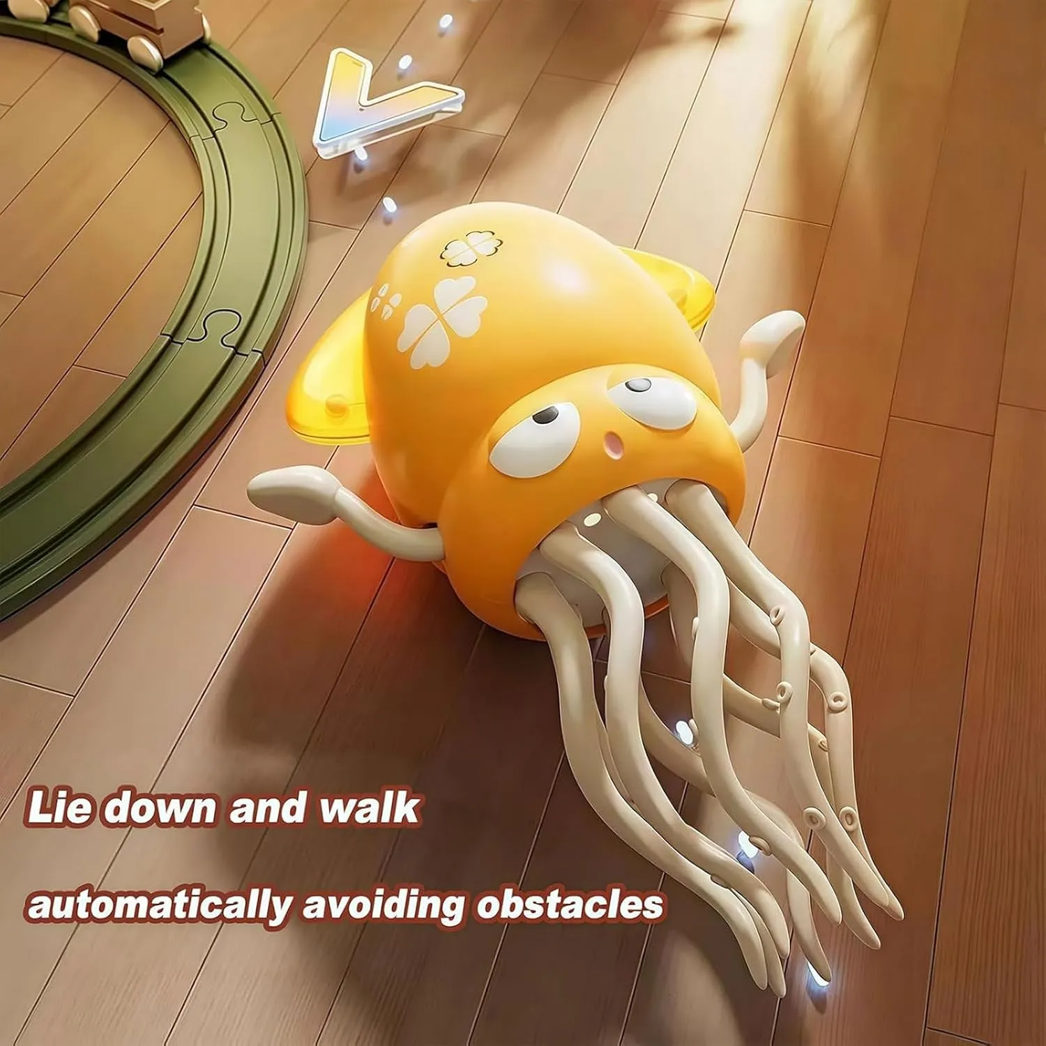 Electric Crawling Octopus, Electric Crawling Octopus Toy, Smart Tentacle Explorer, Electric Dancing Octopus Toy, Creative Magic Crazy 8-Leg Action Obstacle with LED Lights & Music (1Set-A)
