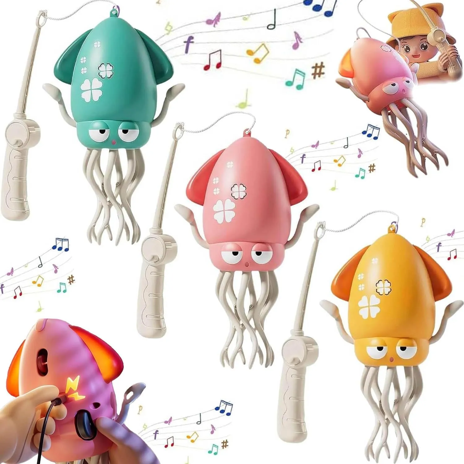 Electric Crawling Octopus Toy, Electric Dancing Octopus Toy, Creative Magic Crazy 8-Leg Action Obstacle with Led Lights & Music, Self-Navigating (Green)