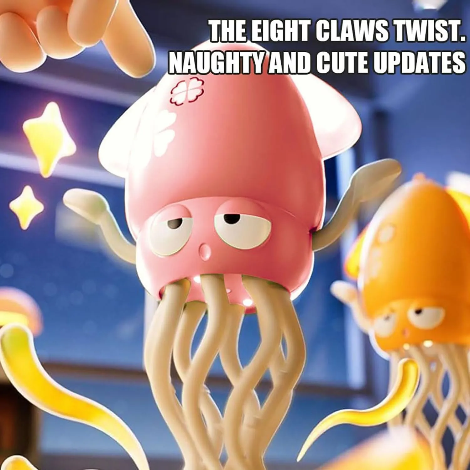 Electric Dancing Octopus Toy, Crawling Dancing Automatic Obstacle Avoidance Octopus Sensor Toy, Automatic Swing Magic Obstacle Avoidanceoctopus with LED & Music, Self-Navigating (Yellow)