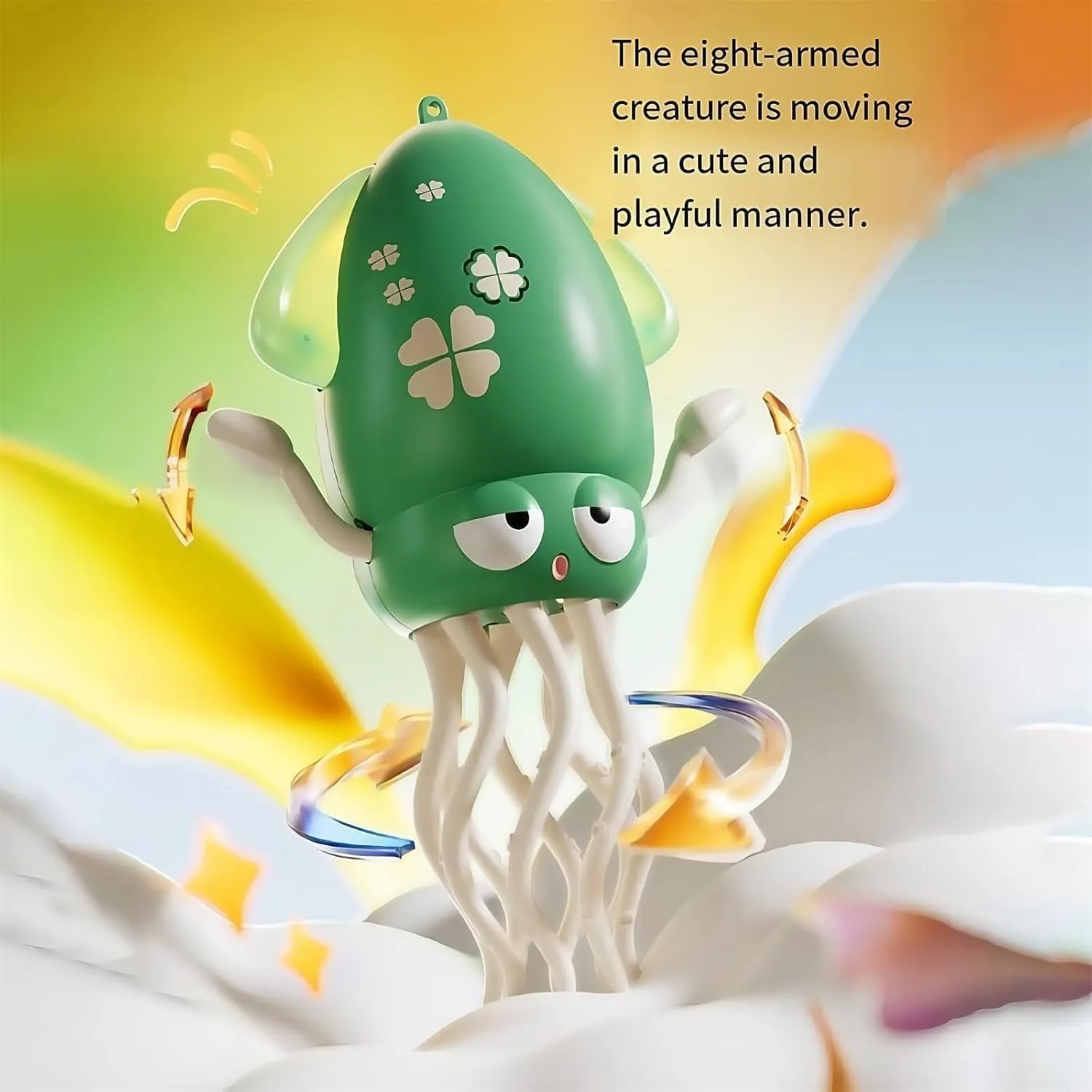 Electric Dancing Octopus Toy, Crawling Dancing Automatic Obstacle Avoidance Octopus Sensor Toy, Creative Magic Crazy 8-Leg Action Obstacle with LED Lights & Music, Self-Navigating (Green)