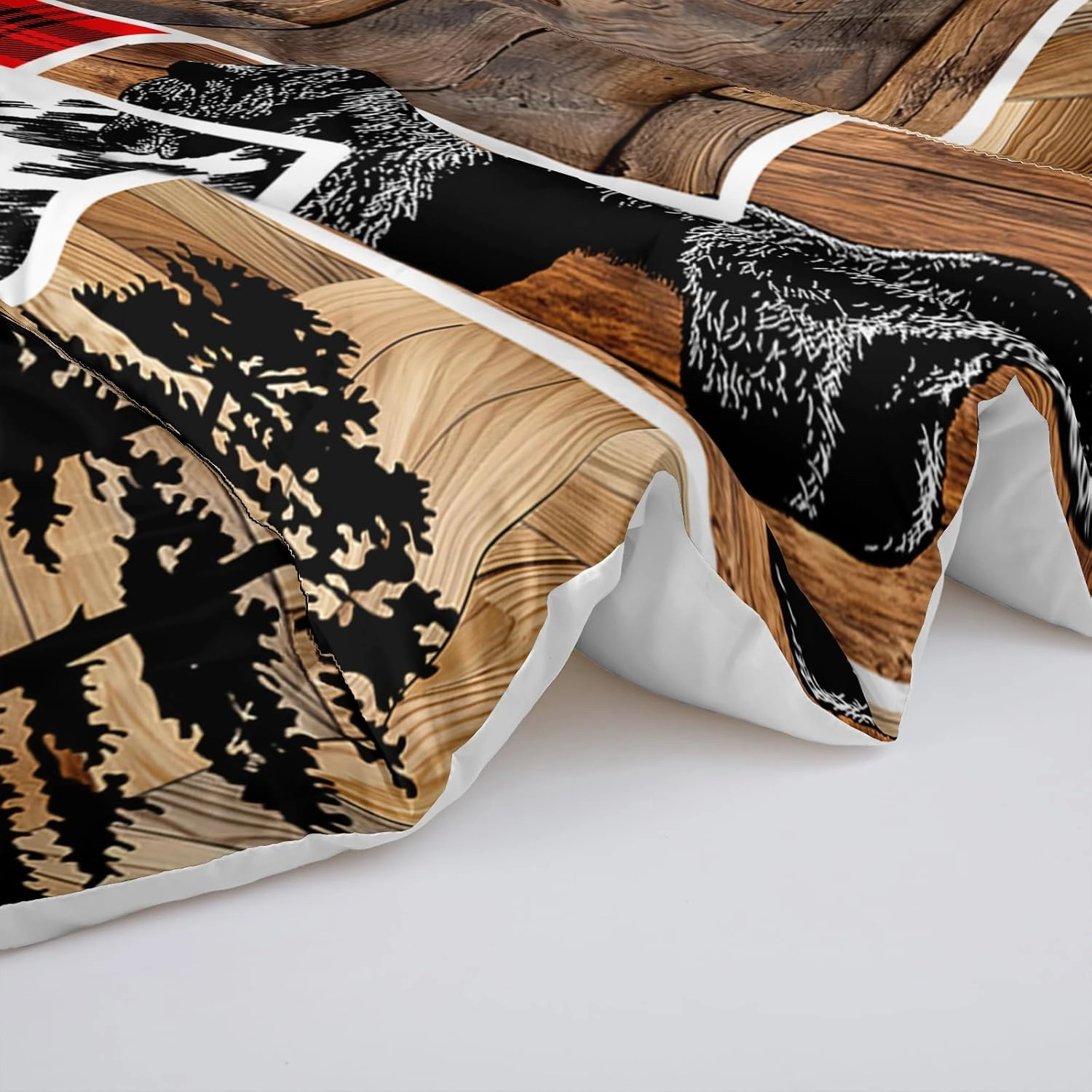Elk Deer Twin Comforter Set, Black Bear Wildlife Bedding Comforter Sets, Rustic Cabin Farm Forest Hunting Enthusiast Bedding Decoration, Western Farmhouse Decor for Boys Men.