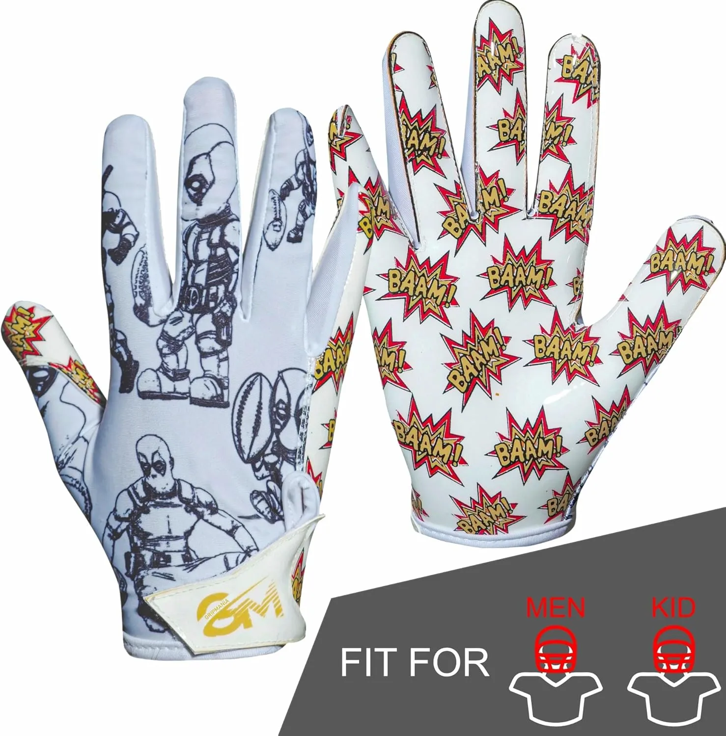 Emoticons V1 Mens Football Gloves, Youth and Adults Sticky Receiver Gloves