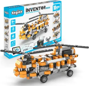 Engino Inventor STEM Toys, Motorized Double-Blade Helicopter, Construction Toys for Kids 9 , Building Kit, STEM Kits, Gifts for Boys & Girls