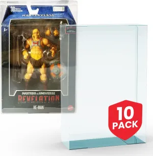 EVORETRO 0.40 mm Thick PET Protector for Masters of The Universe Revelation Armor with Hanger Pack of 10 - Crystal Clear Display, Durable, Impact-Resistant Collectible Action Figure Display Case