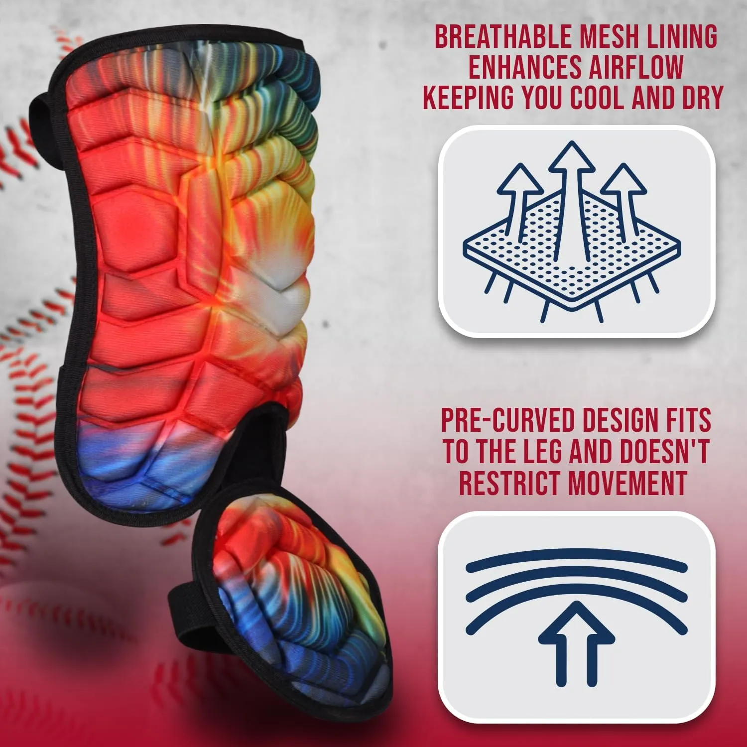 Exxact Sports Batter's Baseball Leg Guard with Adjustable Straps, Shin Guard Baseball Youth & Adult Size