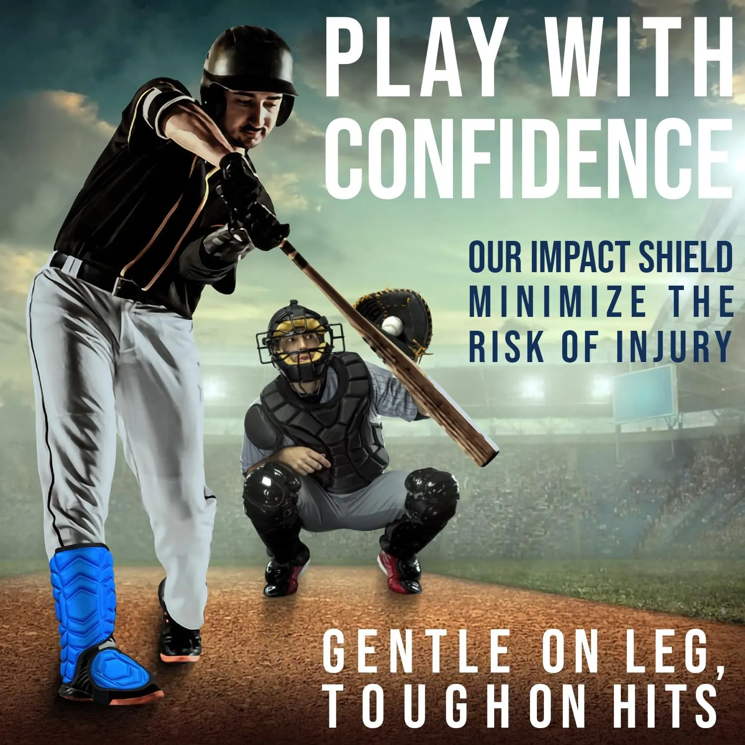 Exxact Sports Batter's Baseball Leg Guard with Adjustable Straps, Shin Guard Baseball Youth & Adult Size