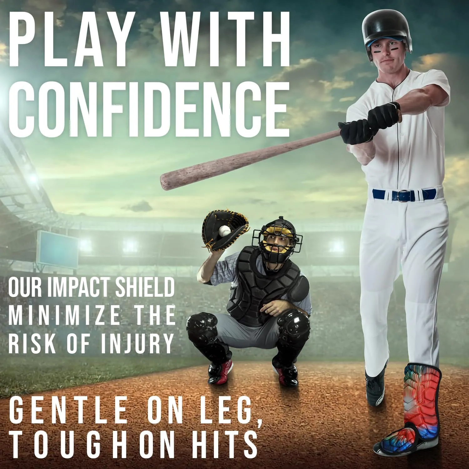 Exxact Sports Batter's Baseball Leg Guard with Adjustable Straps, Shin Guard Baseball Youth & Adult Size