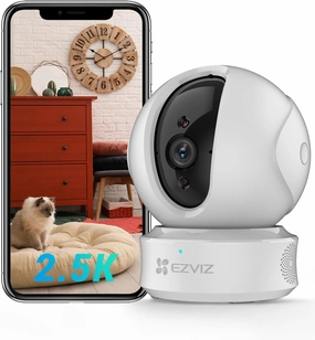 EZVIZ C6CN 2K  Indoor Pan/Tilt Wi-Fi Security Camera, Human Detection, Smart Tracking, Two-Way Talk with Google Assistant and Amazon Alexa Compatibility