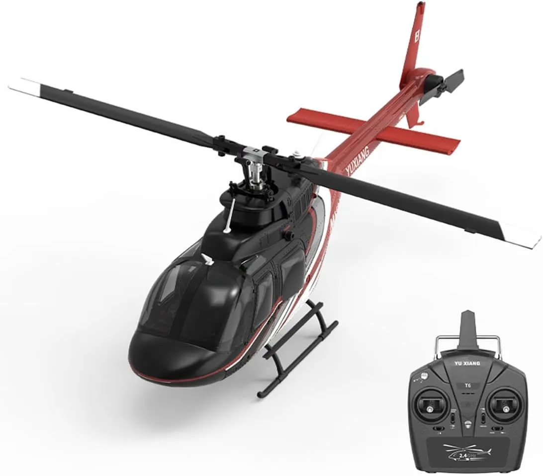 F08 RC Helicopter for Adults, 1/27 Scale 2.4G 6CH Remote Control Helicopter, Outdoor RC Aircraft Flying Model, RTF Version Creative Gifts