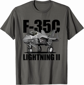 F35 Jet Fighter Cartoon T-Shirt