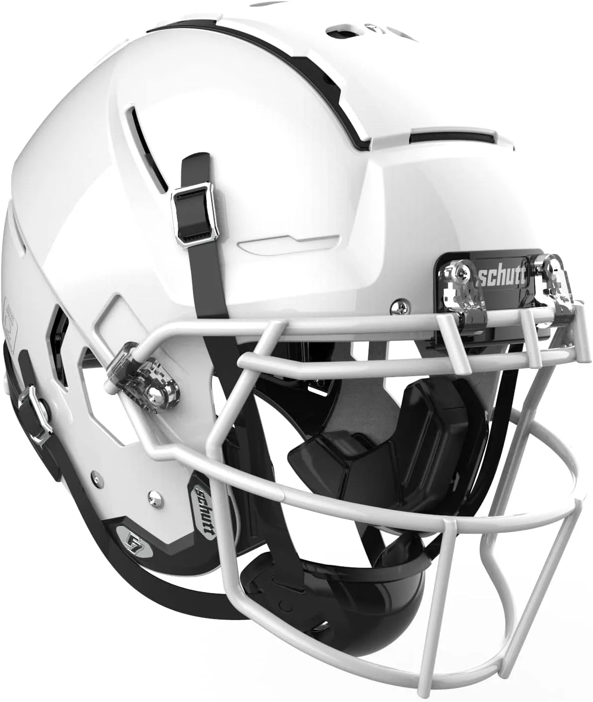 F7 VTD Collegiate Varsity Football Helmet, Large, Molded Gloss White, F7 ROPO-SW-NB-VC Facemask Attached