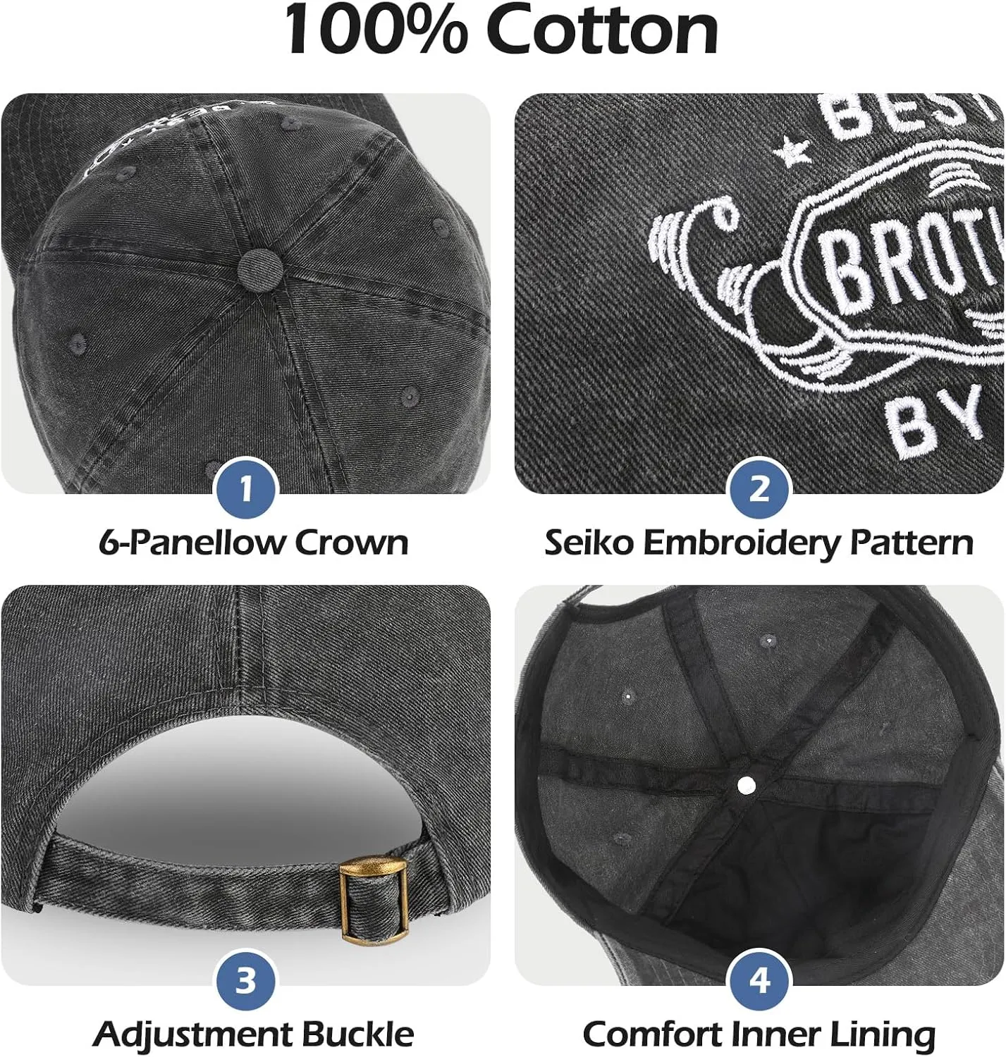 Father's Day Birthday Gift for Man Baseball Cap Dad Husband Son Uncle Brothers Grandpa Boss Teacher Fishing Camping Game Hat