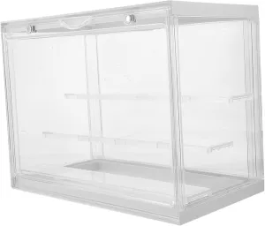 FAVOMOTO Doll Display Case Transparent Figurine Storage Box Stackable Protective Container for Statues Collectibles Figures Convenient Access and Organization