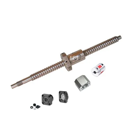 FBT Dia.20mm 2010 ballscrew CNC Parts Kits = SFU2010 - L500 mm   Metal Deflector Ballscrew nut   FK15 FF15 nd Support   NUT HOUSINGS   Flexible Coupler with end Machining