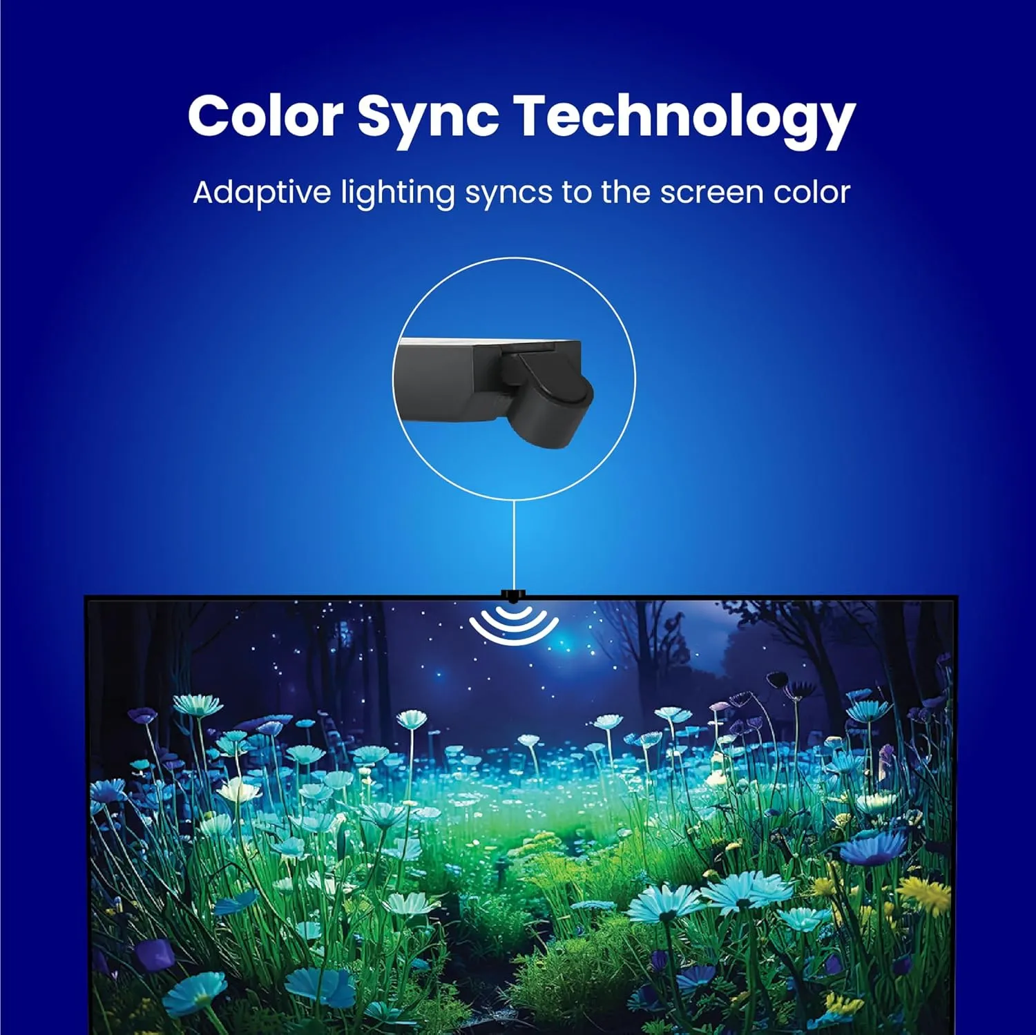 Feit Electric Smart TV Backlight with Color Sensor and 11.5ft LED Tape Light Supports 55"-85" TVs, RGB Backlight, No Hub Required - TAPETV85/RGB/AG