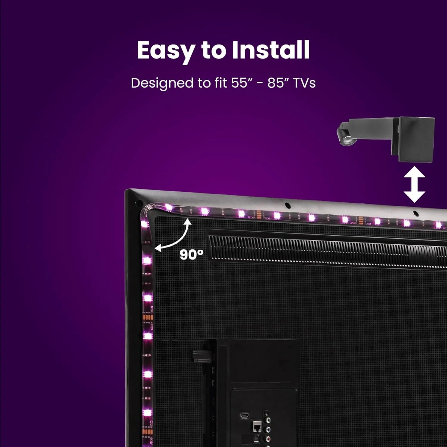 Feit Electric Smart TV Backlight with Color Sensor and 11.5ft LED Tape Light Supports 55"-85" TVs, RGB Backlight, No Hub Required - TAPETV85/RGB/AG