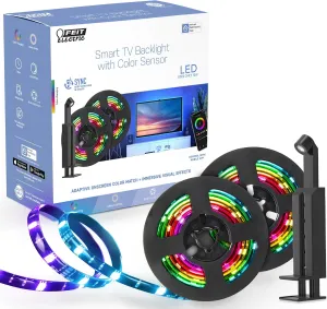 Feit Electric Smart TV Backlight with Color Sensor and 11.5ft LED Tape Light Supports 55"-85" TVs, RGB Backlight, No Hub Required - TAPETV85/RGB/AG