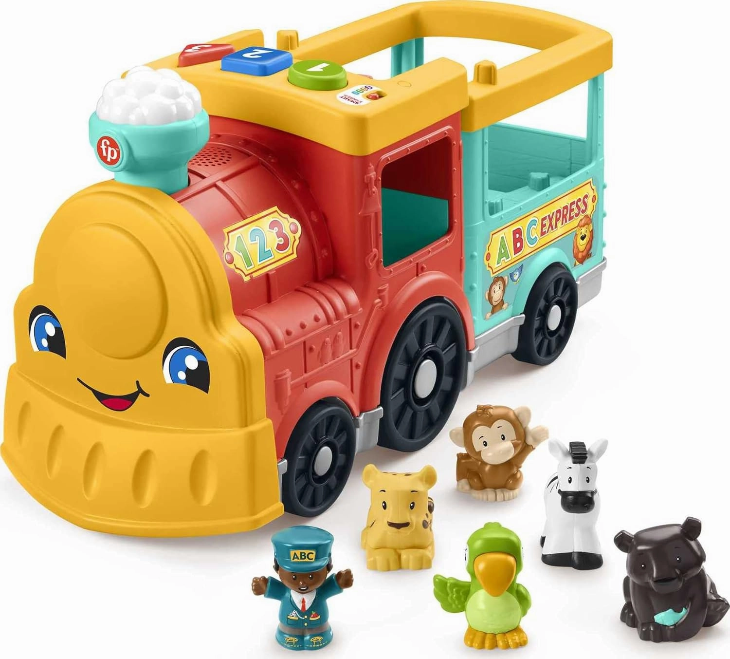 Fisher-Price Little People Toddler Learning Toy Big ABC Animal Train with Smart Stages & 6 Figures for Pretend Play Kids Ages 1  Years​