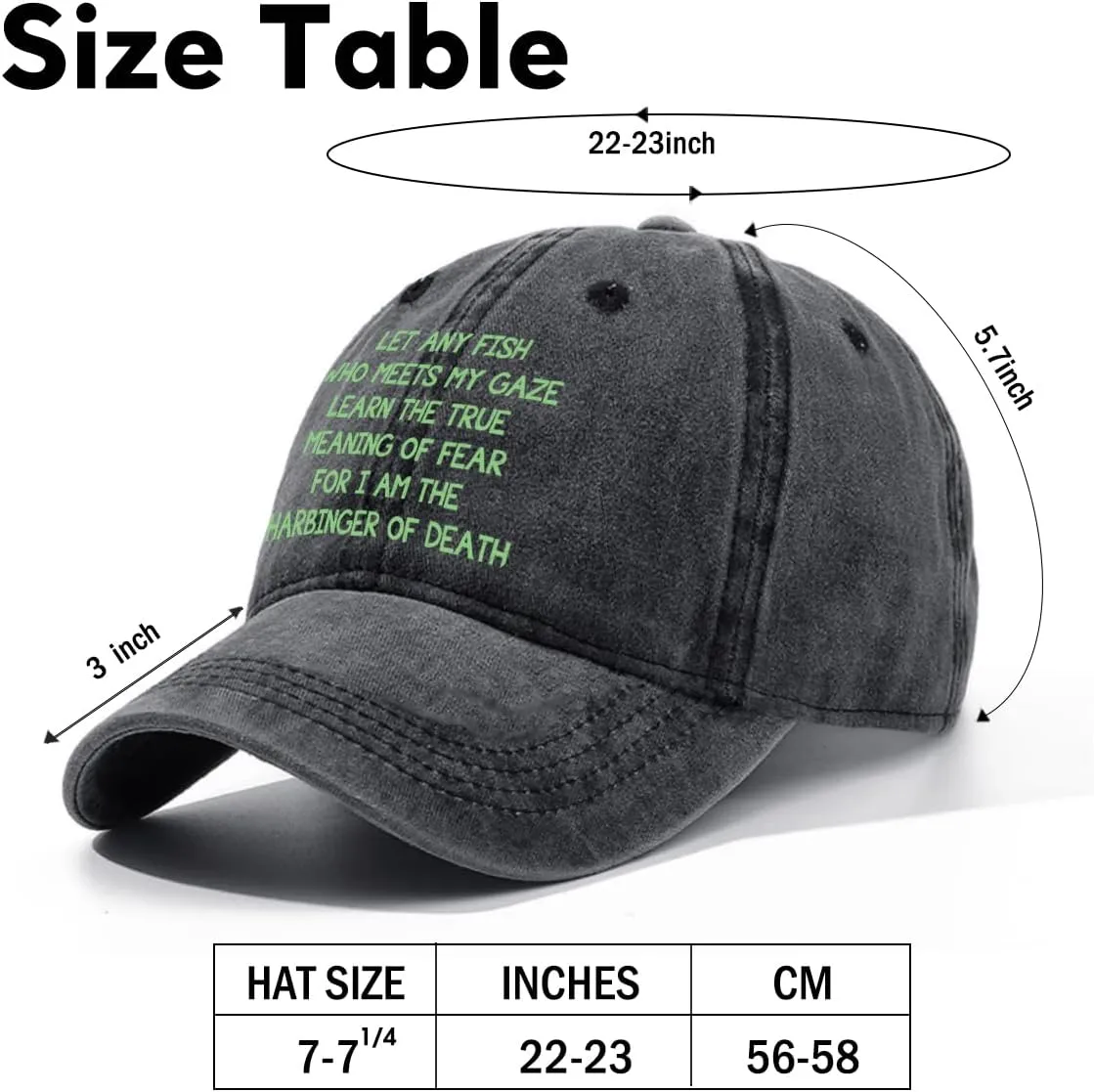 Fishing Adjustable Cotton Baseball Cap, Funny Trucker Hat Gift for Men Women Grandpa Dad Fishing Lover Fisherman