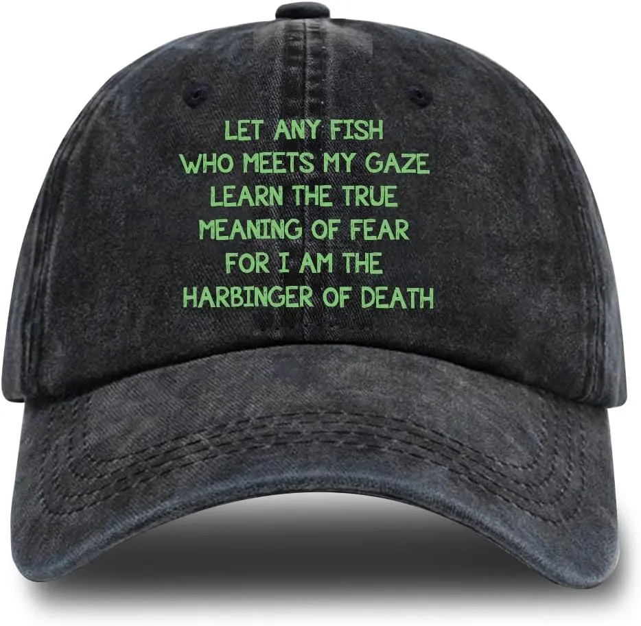 Fishing Adjustable Cotton Baseball Cap, Funny Trucker Hat Gift for Men Women Grandpa Dad Fishing Lover Fisherman