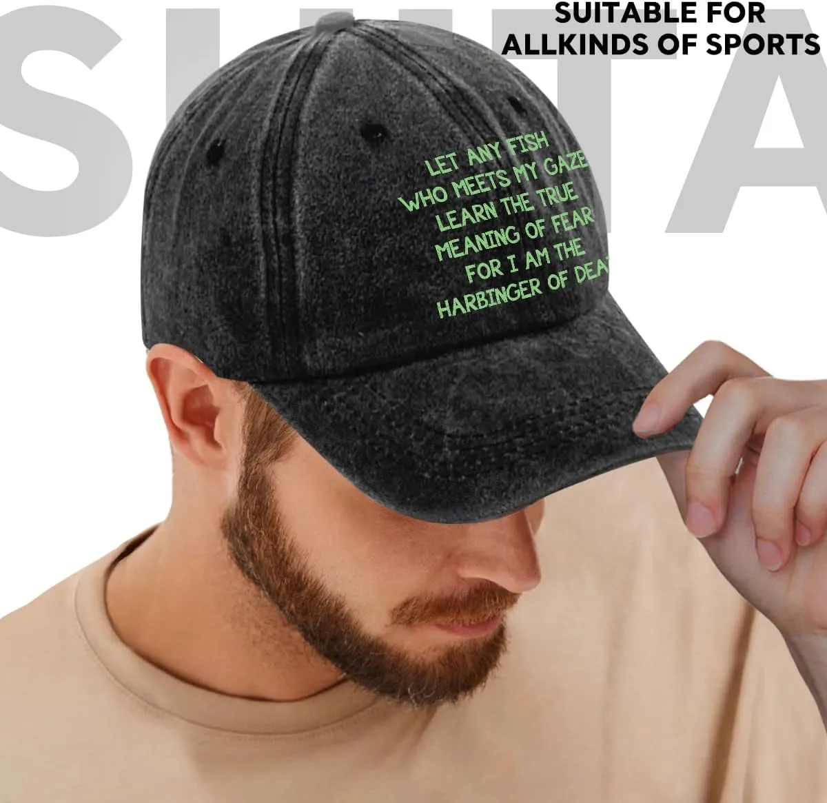Fishing Adjustable Cotton Baseball Cap, Funny Trucker Hat Gift for Men Women Grandpa Dad Fishing Lover Fisherman