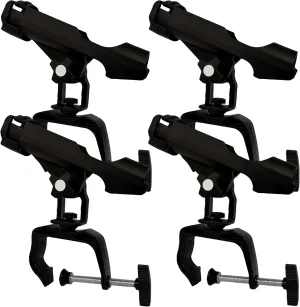 Fishing Boat Rods Holder with Large Clamp Opening 360 Degree Adjustable Fishing Rod Racks Folding Holder (RH20L-4Pack)