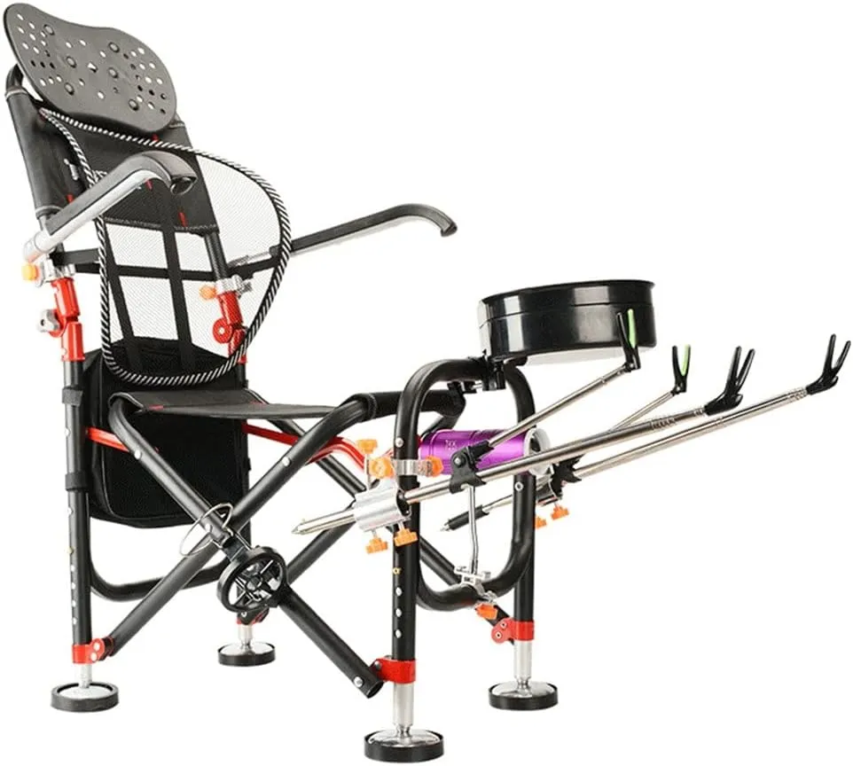 Fishing Chair Beach Chair Strong Load-Bearing Chair Outdoor Folding Fishing Chair Set Recliner Multi-Function Fishing Chair