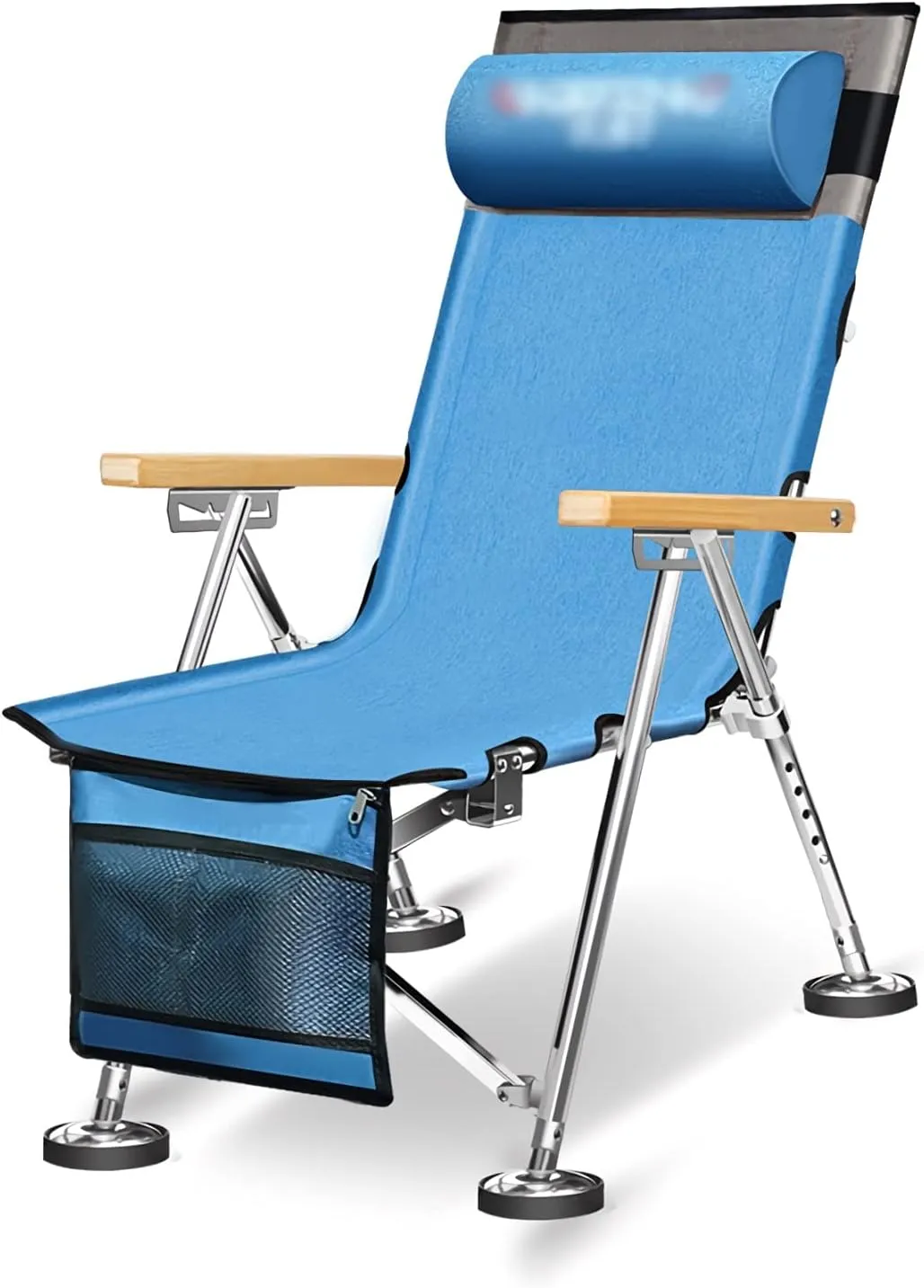 Fishing Chair Camping Folding Chair Adjustable Back Reclining Camp Chairs with Bag Pillow and Armrests for Fishing Hiking Beach 550lbs Capacity Folding Chair Fishing Fishing Camping Chair ( Color : Bi