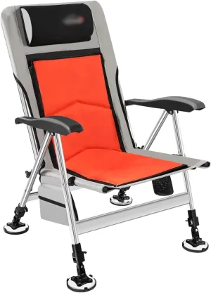 Fishing Chair Outdoor Fishing Recliner Chair with Pillow Foldable Backrest Adjustable Legs for Camping Beach Chair Camping Chair
