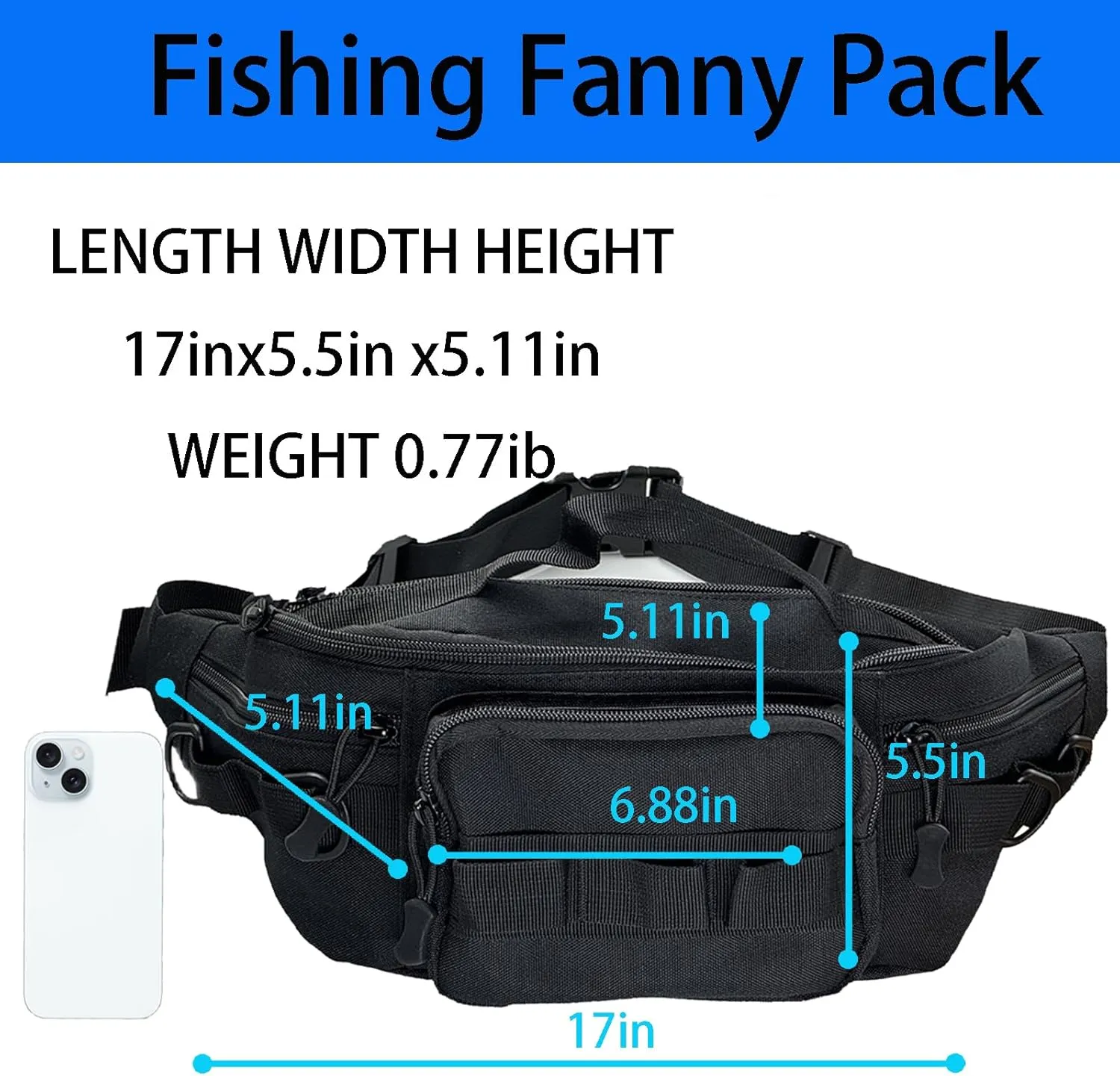 Fishing Fanny Pack for Men - Easy to Use and Adjust Waist Pack With Plenty of Space